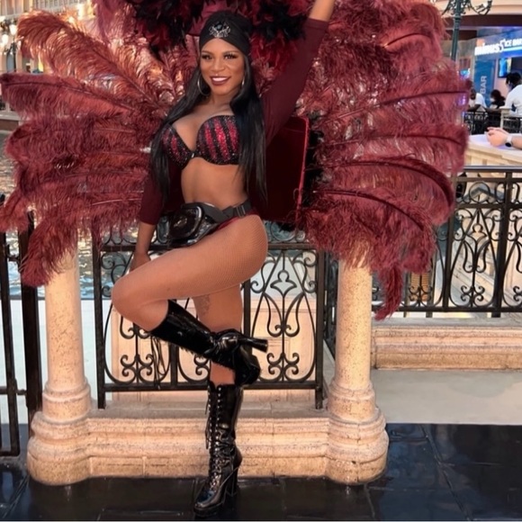 Red Fire Swirls Crystal Rhinestone Classic Glam Bling Bra Top All Sizes New - Picture 5 of 9